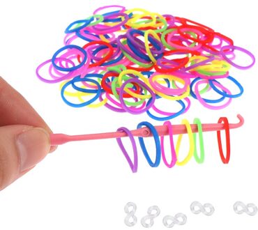 120/600 Stks/doos Rubber Loom Bands Meisje Elastische Band Voor Diy Weven Vetersluiting Armband Set 120 stk