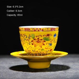 120 ml Chinese Paleis Stijl Qianlong Vintage Kleur Emaille Porselein Theekopje Kung Fu Thee Set Thee Kop en Schotels Kom Master Cups B