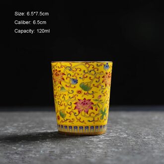 120 ml Chinese Paleis Stijl Qianlong Vintage Kleur Emaille Porselein Theekopje Kung Fu Thee Set Thee Kop en Schotels Kom Master Cups