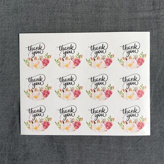 120 PCS Bloem Ronde Dank U Handgemaakte Cake Verpakking Afdichting Label Kraft Sticker Bakken DIY Stickers
