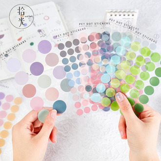 120 Pcs Color Mood Sticker Diary Decor Scrapbook Sticker Round Labels