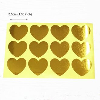 120 pcs Golden Seal Sticker Ronde Hart Papier Label Lijm Seal Stickers Geschenkdoos Verpakking Sticker Kids Briefpapier Stickers 120stk hart