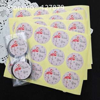 120 stks Flamingo Papier Dank u Papier Seal Sticker Stickers DIY Creatieve Briefpapier Sticker Etiket Dia.3.8cm