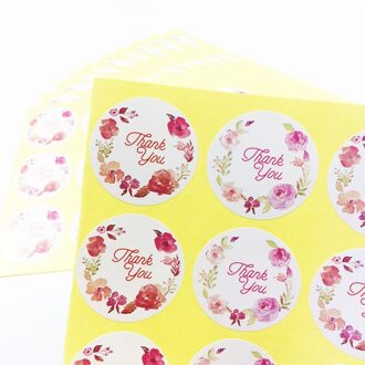 120 Stks/partij "Dank U" Bloem Circulaire Diy Stickers Afdichting Verpakking Sticker Bakken Verpakking Label Cake Box Party Decoratie