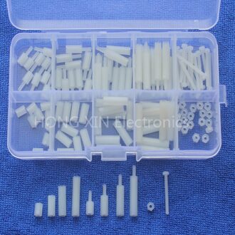 120 stks/set 6/10/15/20mm Plastic Nylon M2 Schroef Zelfsluitende Hex Spacers Schroeven Set Moeren Bouten Diverse Kits Standoff Schroeven w/box