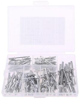 120 Stks/set M3.2 * 7/9/11 M4 * 8/10/13 GB12618 Aluminium Blind Klinknagels Nail Decoratie Klinknagels Voor meubels Assortiment Kit C90A