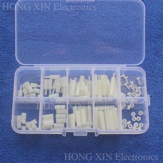 120 stks/set Plastic M2 Nylon Stand-off Hex Mannelijke-Vrouwelijke Vrouwelijke-Vrouwelijke Spacers Moer Kolom Assortiment kit Plastic Doos PCB PC