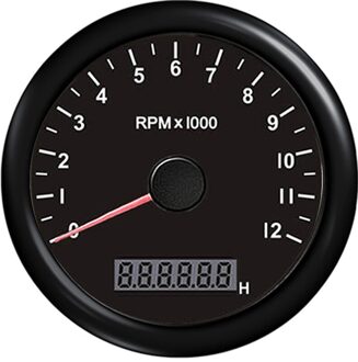 12000 Rpm Auto Boot Toerenteller Motor Tacho Gauge Met Lcd Urenteller Digitale Display Toerenteller Voor Vrachtwagen Motorfiets 12000-plastic