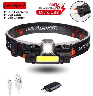 12000LM Krachtige Koplamp XPE + COB USB Oplaadbare Koplamp Ingebouwde Batterij Hoofd Licht Waterdichte Hoofdlamp Camping Head Lamp
