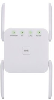 1200Mbps 2.4G 5G Dual Frequency WiFi Repeater WiFi Extender Wireless Signal Booster White for Home Office Use US Plug