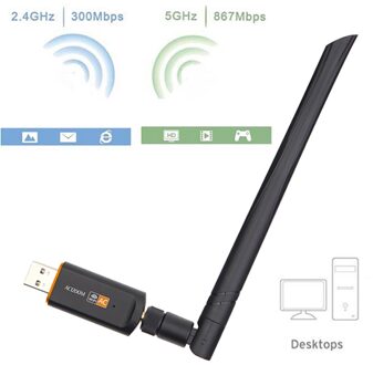1200Mbps Usb 3.0 Wifi Antenne Adapter Dual Band 2.4G 5G Usb Draadloze Netwerkkaart Voor Laptop Desktop 802.11ac