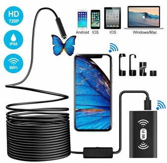 1200P Hd Wifi Endoscoop Borescope Inspectie 8LED Snake Camera Waterdicht Auto Reparatie Accessoires Voor Thuis Reparatie Rv Cmaper Suv 1.5M(8MM)