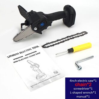 1200W 6 Inch Elektrische Zagen 1000W 4 Inch Elektrische Kettingzagen Verwijderbare Snoeizaag Voor Boom/Tuin/hout Trimmen Voeg 1 Meer Ketting zwart 4duim-1 chain
