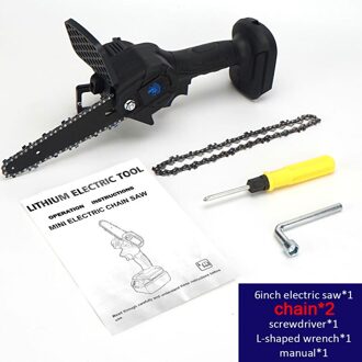 1200W 6 Inch Elektrische Zagen 1000W 4 Inch Elektrische Kettingzagen Verwijderbare Snoeizaag Voor Boom/Tuin/hout Trimmen Voeg 1 Meer Ketting zwart 6duim-1 chain