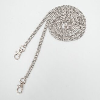 120cm Metalen Ketting Voor Schoudertassen Handtas Gesp Handvat DIY Keten Tas Riem Accessoires Hardware Dubbele Geweven Ijzeren Ketting zilver