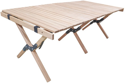 120cm Outdoor camping wooden portable egg roll folding table OEM Travel Hiking Table beech Picnic Desk Defective product