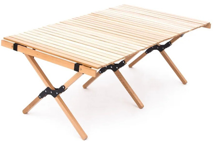 120cm Outdoor camping wooden wood portable egg roll folding table OEM Travel Hiking BBQ Table beech Family Picnic Desk