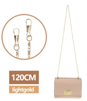 120Cm Vrouwen Metalen Ketting Tas Dunne Purse Schoudertas Kettingen Voor Bag Vervanging Handtas Keten Band Accessoires Voor Tassen lightgold