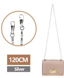 120Cm Vrouwen Metalen Ketting Tas Dunne Purse Schoudertas Kettingen Voor Bag Vervanging Handtas Keten Band Accessoires Voor Tassen zilver
