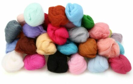 120G Mix 40 Kleuren Merino Vilten Wol Tops Zachte Zwervende Wol Fibre Voor Naaldvilten & Nat Vilten Diy pop Handwerken