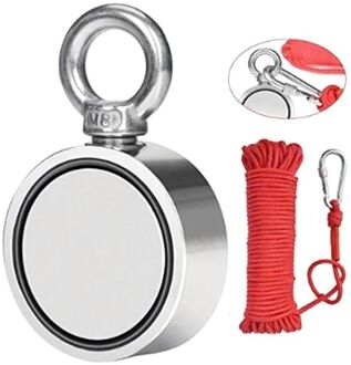 120Kg Dual Zijden Magneet Sterke Neodymium Permanente Vissen Magneten + 20M Touw