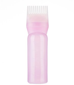 120Ml Multicolor Plastic Haarverf Hervulbare Fles Applicator Kam Doseren Salon Haarkleuring Kappers Styling Tool roze