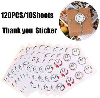 120Pcs/10 Vellen Ronde Bloem "Dank U" Verpakking Seals Sticker Labels Voor Envelop Bruiloft Verjaardag zak Snoep Doos 3.8Cm