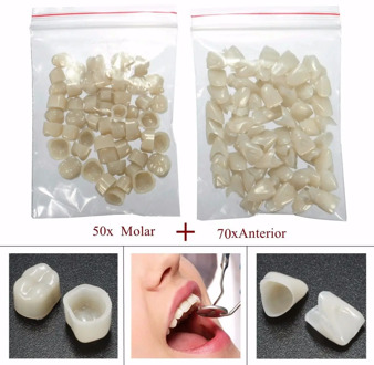 120PCS (50 Molar + 70 Anterior ) Dental Teeth Veneers Temporary Crown Set