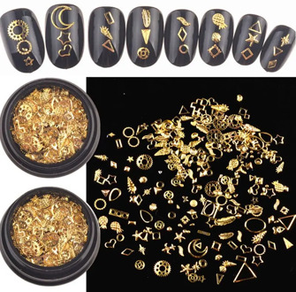 120Pcs Gold Nail Art Metal 3D Mix Frame Jewelry Filling UV Resin Epoxy Mold Making Filling For DIY Jewelry