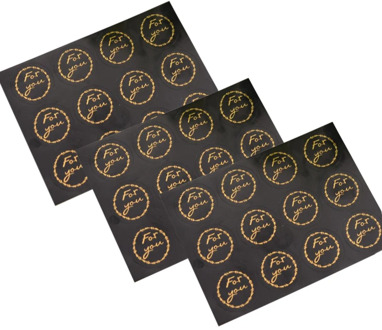 120pcs/lot Black Handmade Circular Yellow FOR YOU Sealing Sticker Decorative Label For DIY Gift Cake Cookie Baking Package