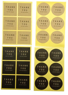 120pcs/lot Square Circle Shape Thank you Handmade Adhesive Packaging Sealing Label Sticker DIY christmas Gift Stickers