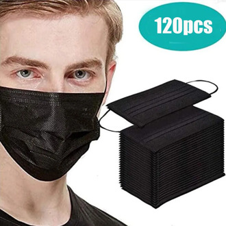 120pcs Mask Disposable Nonwove 3 Layer Ply Filter Mask Mouth Face Mask Filter Safe Breathable Protective Masks In Stock
