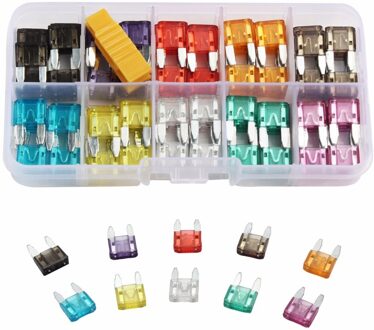 120Pcs Mini Auto Automotive Auto Boot Truck Blade Fuse Box Assortiment 2A 3A 5A 7.5A 10A 15A 20A 25A 30A 35A