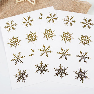 120pcs/pack 3.5cm Christmas Day Snowflake PVC Hot Golden Transparent Sealing Stickers Sealing Package Label Stationery
