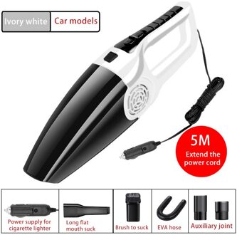 120W 3600Mbar Auto Stofzuiger Hoge Zuigkracht Voor Auto Nat En Droog Tweeërlei Gebruik Stofzuiger Handheld 12V Mini Auto Stofzuiger wit zwart