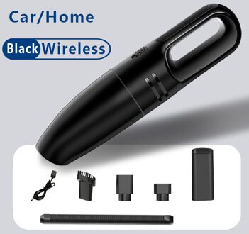 120W Mini Oplaadbare Wireless & Wired Draagbare Handheld Auto Stofzuiger Hoge Zuigkracht Nat & Droog Voor Auto woonaccessoires zwart draadloze