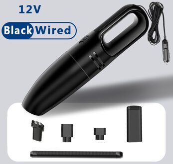 120W Mini Oplaadbare Wireless & Wired Draagbare Handheld Auto Stofzuiger Hoge Zuigkracht Nat & Droog Voor Auto woonaccessoires zwart wired
