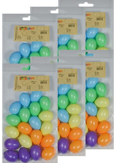 120x Gekleurde kunststof eieren decoratie 4 cm hobby