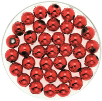 120x stuks sieraden maken glans deco kralen in het rood van 8 mm - Hobbykralen