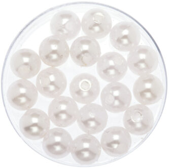 120x stuks sieraden maken glans deco kralen in het wit van 8 mm