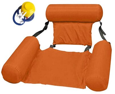 120X100Cm Zomer Opblaasbare Drijvende Rij Rugleuning Luchtbedden Bed Opvouwbare Outdoor Strand Zwembad Hangmat Mat Speelgoed Oranje