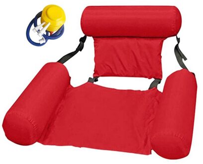 120X100Cm Zomer Opblaasbare Drijvende Rij Rugleuning Luchtbedden Bed Opvouwbare Outdoor Strand Zwembad Hangmat Mat Speelgoed Rood