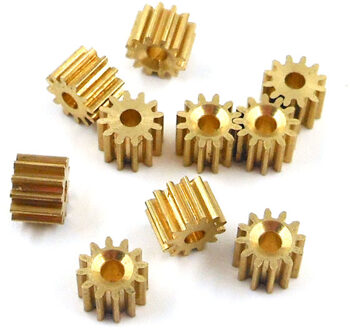 122A 0.5M Messing Metal Gear 12 Tanden Gat 2MM (1.97 MM) motor Onderdelen Machine Pinion 10 stks/partij