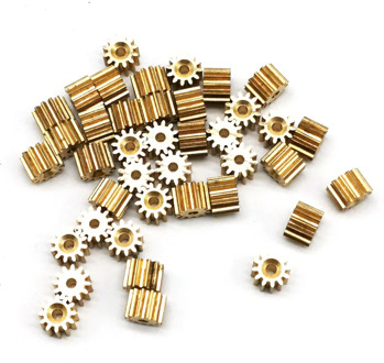 122A 121.5A 0.4M Module Pinion Motor Shaft Hole 1.5/2mm Outer Diameter 5.6mm Mechanical Copper Gears 10pcs/lot