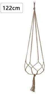122Cm Bloem Mand Touw Macrame Muur Opknoping Opknoping Plant Pot Planten Hanger Opknoping Manden Handgemaakte Huis Tuin Balkon Decor