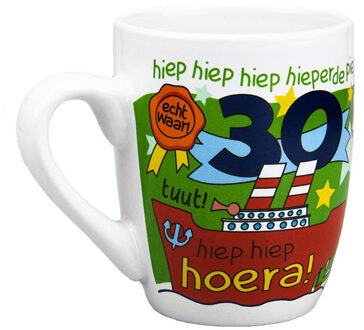 123 Kado koffiemokken Cartoon mok/beker - 30 jaar - 300 ml - verjaardags cadeau beker - koffiemok Multi