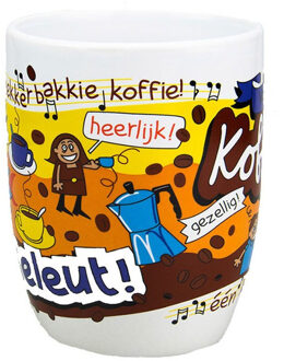 123 Kado koffiemokken Cartoon mok/beker koffieleut 300 ml - feest mokken Multikleur