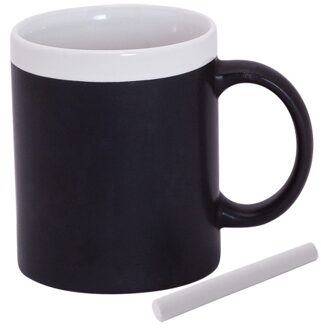 123 Kado koffiemokken Krijtbord koffie mok - wit - beschrijfbare beker - Koffiemok met eigen naam