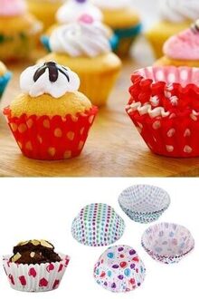 125'li Mini Cake Capsule Cakevorm Papier Servies