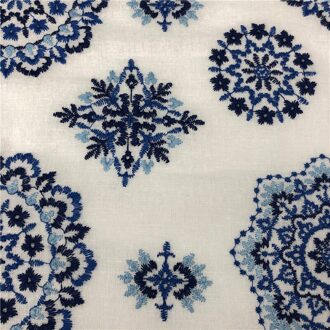 125Cm Breedte Japanse Drie-Dimensionale Borduurwerk Katoen Crêpe Stof Handgemaakte Diy Zak Kleding Tafelkleed Kussensloop Embroidere wit